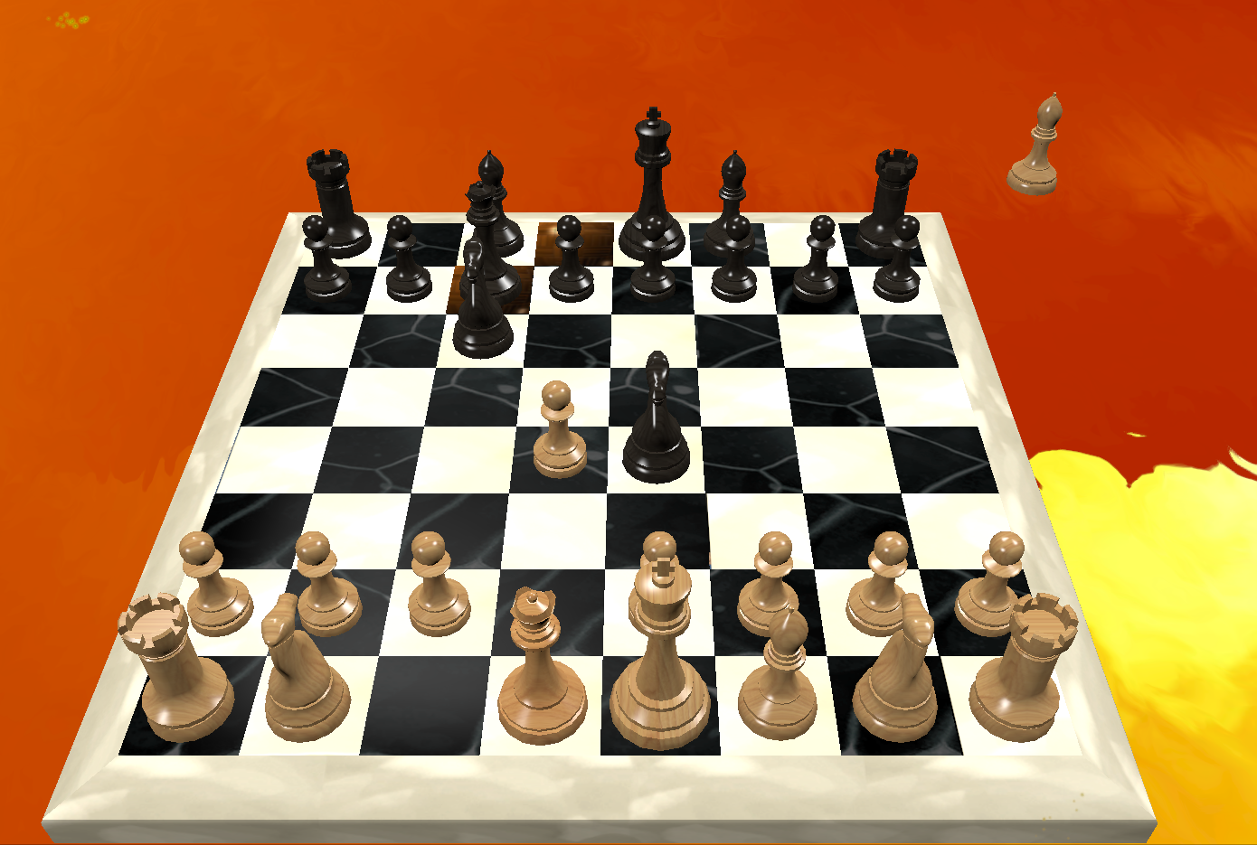 A 3D chess board with pieces in Chatter Games 2